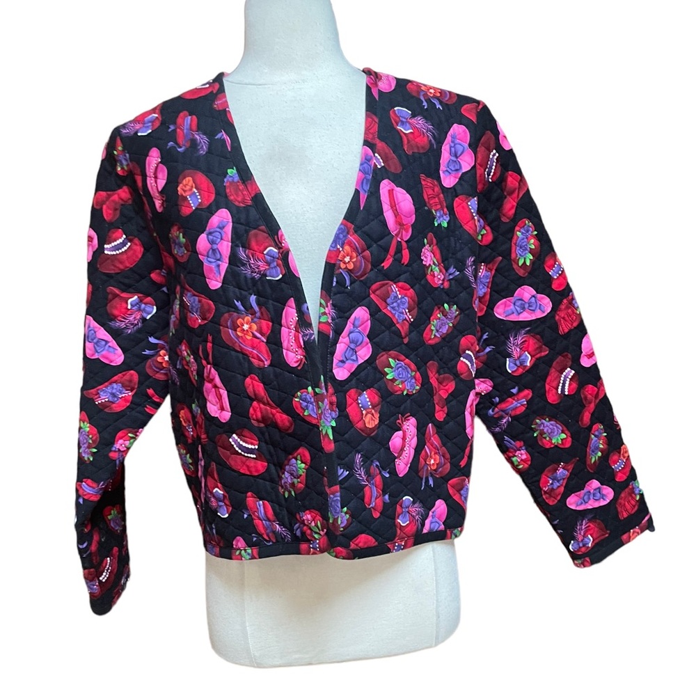 Handcrafted Red Hat Society Quilted Blazer‎